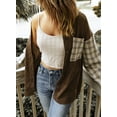 thumbnail image 4 of Asyoly Womens Plaid Shirts Color Block Shacket Jacket Long Sleeve Button Down Oversized Shirt Coats With Pockets, 4 of 7