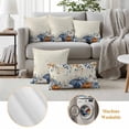 thumbnail image 6 of Thanksgiving Pumpkin Outdoor Waterproof Pillow Covers, Fall Blue White Orange Plants Decorative Square Throw Pillowcase Sofa Cushion Sham for Patio/Couch/Chair, 24"x24" 2 Pack, 6 of 8