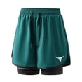 thumbnail image 2 of Lovzfmll Men's Summer Double-Layer Fake Two-Piece Running Fitness Shorts, Sports Athletic Bermuda Shorts Army Green, S, 2 of 6