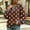 Brown, variant on Women's Polka Dot Long Sleeve Top, Notch V-Neck Denim Trim Blouse, Loose Casual Pullover Tops Brown XXL