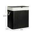 thumbnail image 2 of Household Essentials Bamboo Double Laundry Hamper with Rope Handles, Lid and Removable Machine Washable Laundry Bag, 39-Gallons, Black, 2 of 12