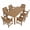 70.9" Table & 6 Chairs(SL), variant on Innovaze 7-Piece Outdoor Patio Dining Set, All Weather-Resistant HIPS Dining Chairs and Table with 1.7" Umbrella Hole for Backyard, Deck, Garden, Teak Tone