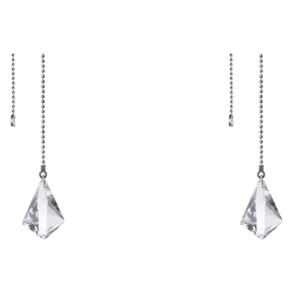 Yuarrent Cadena de tracción de cristal con conector Lámpara liviana Tirar Colgante Lámpara de techo Cadenas de ventilador para luces 50 mm / 50mm/Cuenta de megáfono 2piezas