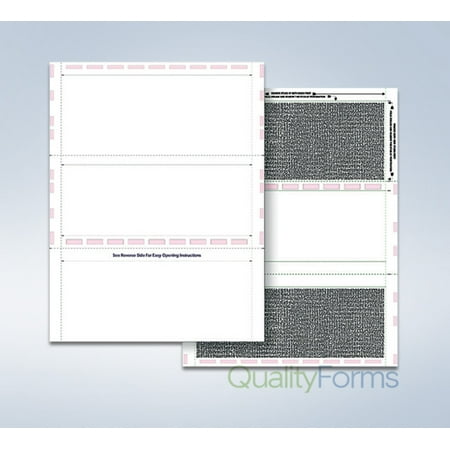 8 1/2 x 11 Pressure Seal Security Check Form with Black Void