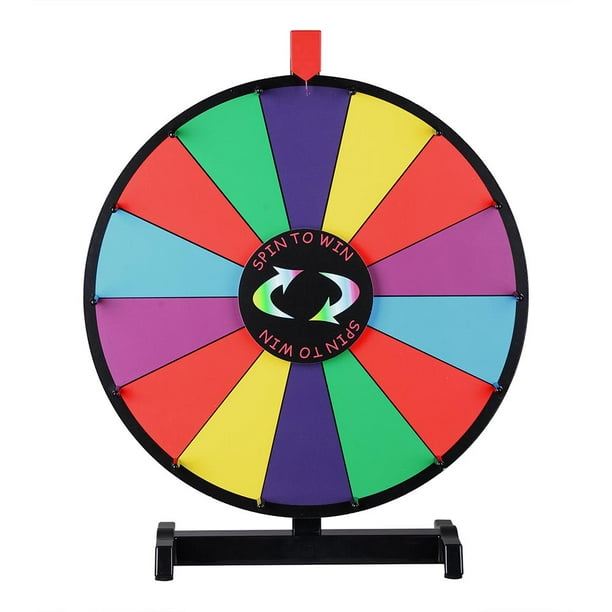 WinSpin 18" Round Tabletop Color Prize Wheel 14 Clicker Slots Editable Fortune Design Carnival