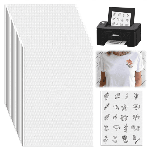 15PCS A4 Water-Soluble Self-Adhesive Embroidery Stabilizer - Printable, for Hand and Machine Embroidery,for DIY Projects