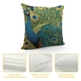 thumbnail image 4 of Chilfamy   Gold Peacock Bird Floral Chinoiserie Throw Pillow Cover Aqua and Green Lumbar Pillow Case Cushion Cover Asian Body Pillow Covers Home Decor for Sofa Living Room Bedroom White, 4 of 5