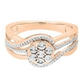 thumbnail image 3 of Dazzlingrock Collection Round White Diamond Swirl Cluster Engagement Ring for Women (0.08 ctw, Color I-J, Clarity I1-I2) in 14K Rose Gold, Size 4.5, 3 of 5