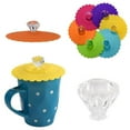 thumbnail image 4 of Glass Drink Cover Cup Lid Anti-Dust Coffee Mug Keep Warm Silicone Rose Red, 4 of 8