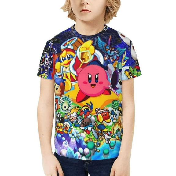 Kirby Kids T-Shirt 3d Printed Graphic T-Shirts Boys And Girls Short Sleeve Shirts For Youth Kids X-Small