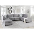 thumbnail image 6 of Bowery Hill Upholstery Velvet Fabric U-Shape 8Pc Modular Sectional Sofa with 2 Ottomans and 2 Accent Pillows, 6 of 6