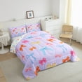 thumbnail image 2 of jejeloiu Watercolor Cute Bowknot Queen Comforter Set,Girl Ribbon Bow Bedding Sets,Round Dot Bedding Comforter Set For Girls,Super Cozy Bedroom Decor Reversible,3pcs, 2 of 7