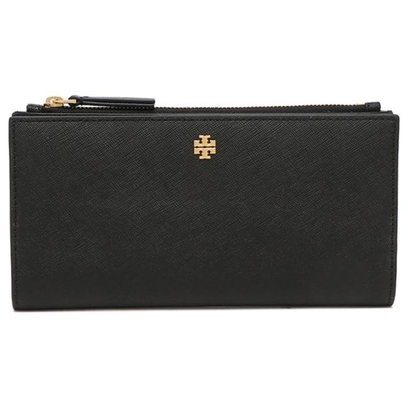 Tory Burch Women's Emerson Slim Envelope Leather Wallet (Black)