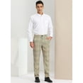 thumbnail image 3 of Pantalones de Vestir Lars Amadeus Hombre Informales A Cuadros Naranja Verde S, 3 of 6