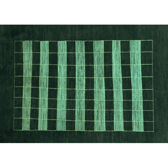 Ahgly Company Indoor Rectangle Abstract Turquoise Blue Modern Area Rugs, 4' x 6'