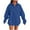 Blue, variant on ShiShine Womens Oversized V Neck Sweatshirts Long Sleeve Pullover Clothes 2025 Fall Trendy Outfits