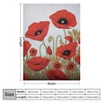 thumbnail image 4 of Creowell Red Flowers Art Nouveau Fashion Embroidered Print Throw Blanket for Bed Couch Car Kids Adults Flannel Material Lightweight Soft Blanket All Seasons 60x80in, 4 of 6