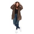 thumbnail image 2 of MeMoi Women's Marled Plush Hooded Lounge Sweater with Shawl Collar - Womens - Female (Small/Medium, Pebble Brown), 2 of 6