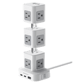 thumbnail image 2 of Merkury Innovations Modular Power Tower, 14 AC Outlets, 6 USB-A, 4 USB-C PD 20W, Surge Protector, 4ft Cord, White, 2 of 11