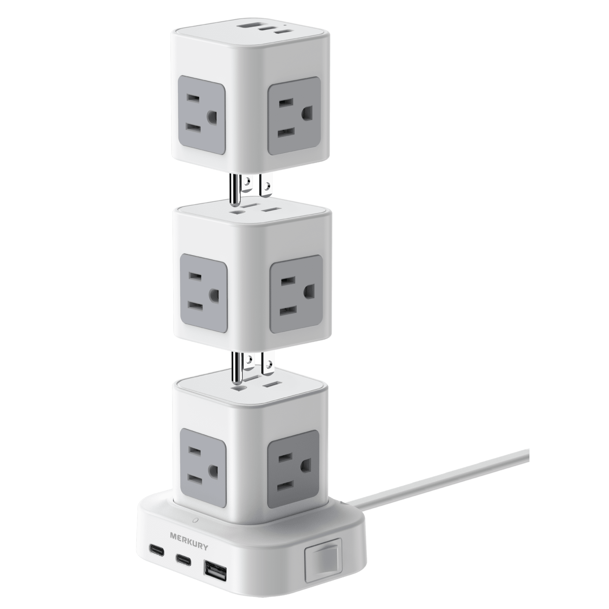 Merkury Innovations Modular Power Tower, White photo 2