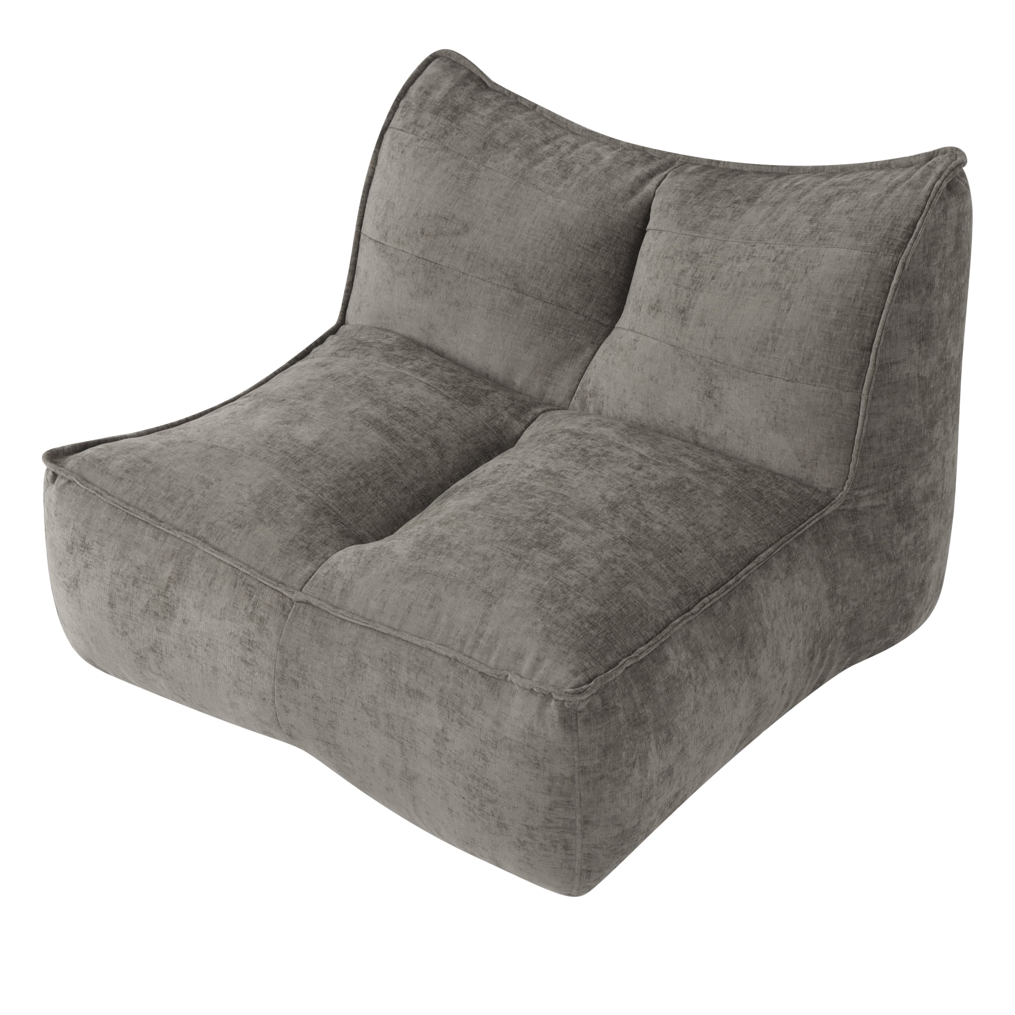 Leumius Cozy Fluffy Cloud Lazy Sofa, 2-Seater Corduroy Bean Bag Lounge Chair, Lightweight Single-Seat Couch for Living Room, Bedroom, Dorm Room, Office & Small Spaces,Dark Brown