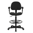 thumbnail image 1 of Flash Furniture Black Patterned Fabric Drafting Chair with Adjustable Arms, 1 of 1