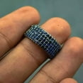 thumbnail image 3 of Men's Weddings Gift Band Ring 3Ct Round Cut Simulated Blue Sapphire 14K Black Gold Plated, 3 of 5