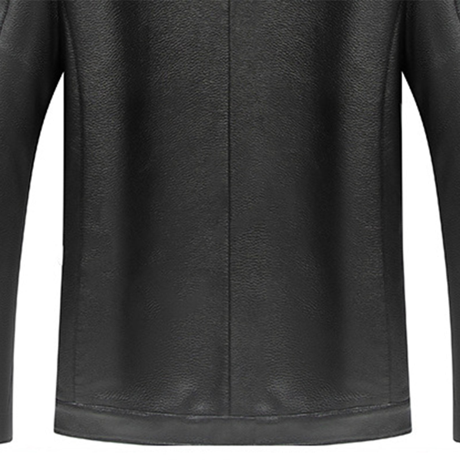 Tqyyweavej Men's Faux Leather Aviator Bomber Jacket with Fur Collar Warm Fleece Lined Biker Jackets Classic Vintage Winter Coats