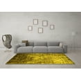 thumbnail image 3 of Ahgly Company Machine Washable Indoor Round Abstract Yellow Contemporary Area Rugs, 7' Round, 3 of 4