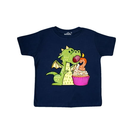 

Inktastic Dragon Cupcake 2nd Birthday Gift Toddler Boy or Toddler Girl T-Shirt