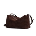 thumbnail image 5 of Genuine Leather Shoulder Bag, Women's Suede Barrel Underarm Crossbody Purse, 5 of 9