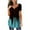 Blue, variant on Plus Size Women's V- Neck Gradient Printed Tunic Tops Buttons Short Sleeve T-shirt On Blue 8(L)