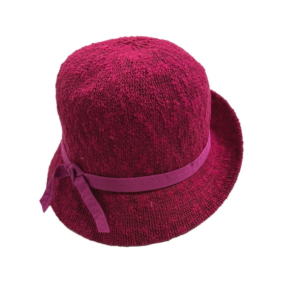 Womens Festive Fuchsia Pink Banded Bucket Hat Cap