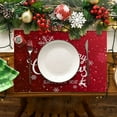 thumbnail image 4 of Harpily Napperons Promotionnels Imperméables Rouges de Noël pour Table à Manger 32 X 21 cm Saisonnier Hiver Flocons de Neige Vacances Lavables, 4 of 4