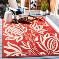 thumbnail image 2 of Safavieh Courtyard Crystal Floral Indoor/Outdoor Area Rug, Red/Natural, 9' x 12', 2 of 13