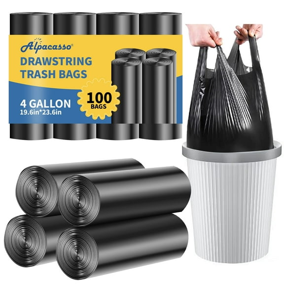 4 Gallon Wastebasket Bags Garbage Bags,Small Trash Bags for Office,Kitchen,Bedroom,100 Count