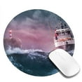 thumbnail image 2 of Disketp Boat Lighthouse Storm Waves Small Mouse Pad 7.9x7.9 Inches,Washable Round Mousepad For Office Laptop Computer,Non-Slip Rubber Base Mouse Pads For Wireless Mouse, 2 of 9
