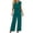 ☪110-Mint Green, variant on Women's Fashion Solid Color Loose V-Neck Short Sleeve Pocket Pants Set&nbsp;- Coordinated Casual Outfit for Everyday Wear and Street Style Comfort