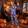 thumbnail image 2 of Matching Halloween Pajamas Set for Whole Family, Breathable Long Sleeve Halloween Family Pajamas with Moon Pumpkin Print, Fun Family Halloween Pajama Set Sleepwear, 2 of 6