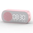 thumbnail image 2 of Speaker Clock, HD Mirror Mirror Speaker Clock Portable Intelligent Multifunctional Efficient Scheduling Lithium Battery  for Office Black,White,Pink, 2 of 8