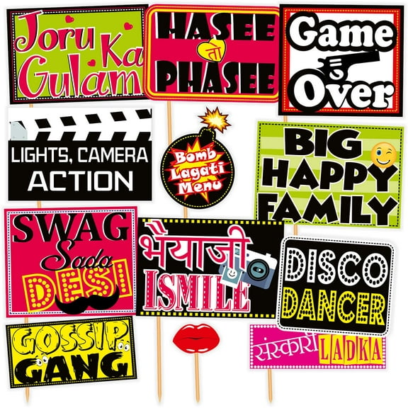 Set of 12 Funny Wedding Party Photo Booth Props Craft Item