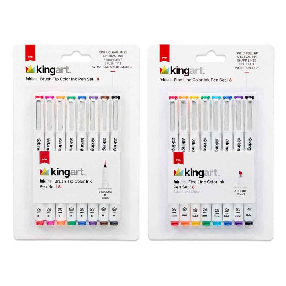 KINGART® Inkline™ Fine Line Art & Graphic Pens Multipack, Set of 16