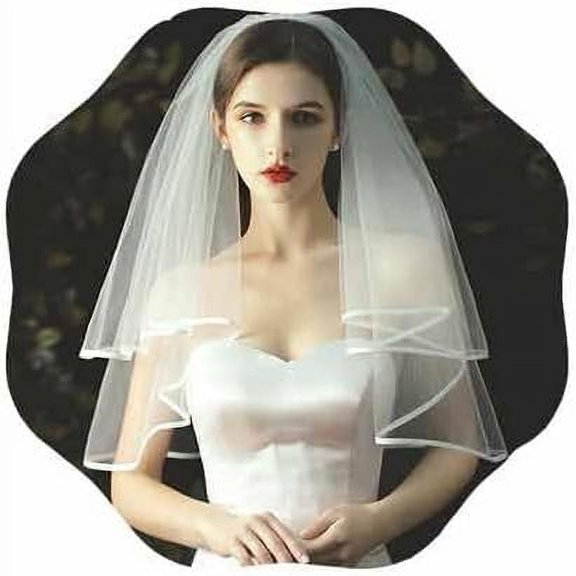 YooGuoGuo Wedding Short Bridal Veil White Bridal Veils Short Wedding Veil Simple Bachelorette Party Veils Soft Tulle Veil for Women and Brides