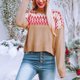 thumbnail image 4 of Puntoco Suéter Mujer Moda Casual Retro Color Contraste Impresión Tejer Manga Larga Cuello Redondo Suéter Navidad Liquidación Puntoco Puntoco-773, 4 of 6