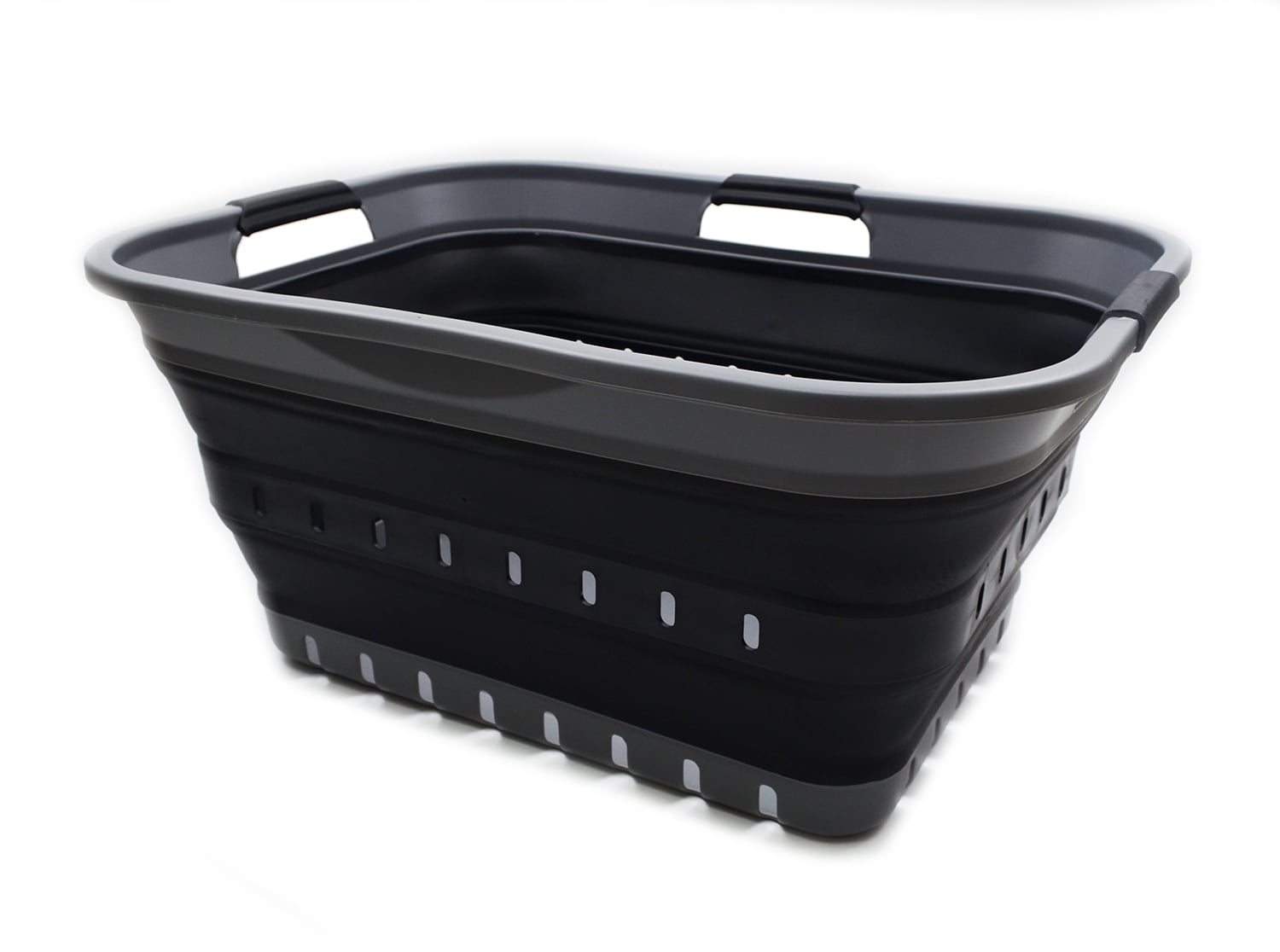 SAMMART Collapsible Plastic Laundry Basket - Foldable Pop Up Storage Container/Organizer - Portable Washing Tub - Space Saving Hamper/Basket