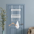 thumbnail image 4 of Raindrops White Metal Over Door Organizer with Hooks Double Layer Mesh Storage Baskets for Home, 4 of 7
