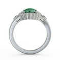 thumbnail image 3 of 1.69 Ct Beautiful Floral Halo Round Cut Emerald Gemstone Real Diamond Wedding Ring 14K White Gold Size 9, 3 of 7