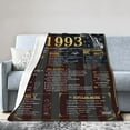thumbnail image 2 of 30th Birthday Gifts for Men,1993 Birthday Gifts for Men,30th Birthday Blanket for Men,30th Anniversary Blanket,30th Wedding, Back in 1993 Blankets Gold 60x50, 2 of 6
