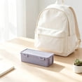 thumbnail image 6 of Beautynvta Pencil Box, Plastic Pencil Case Crayon Box, Portable Pencil Organizer, Plastic Containers with Lid, Stackable Storage Boxes for Stationery, Office Supplies, 7.48"x3.74"x2.36", Purple, 6 of 6