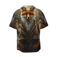 thumbnail image 5 of Salouo Streamside Meditating Fox Pattern Cuban Collar Shirts for Men Button-Down Shirt Men's Short Sleeve Shirts Hawaiian Shirts Casual Shirts -Medium, 5 of 6